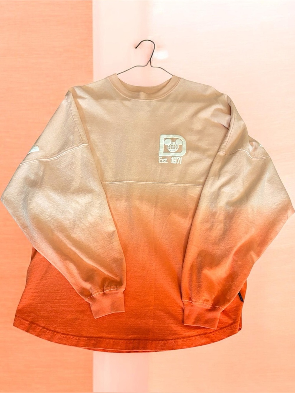 Walt Disney World Orange and Peach Ombré Sweatshirt XS